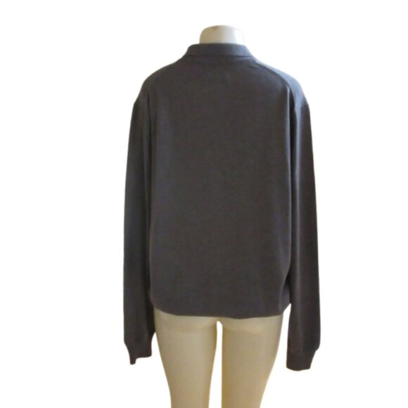 Vintage Men's Black Brown Made in Italy Brown Merino Wool Sweater Size XL - Picture 4 of 6
